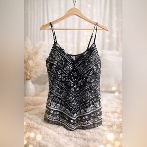 No Boundaries Black Paisley Bandana Cami Tank Top Size M